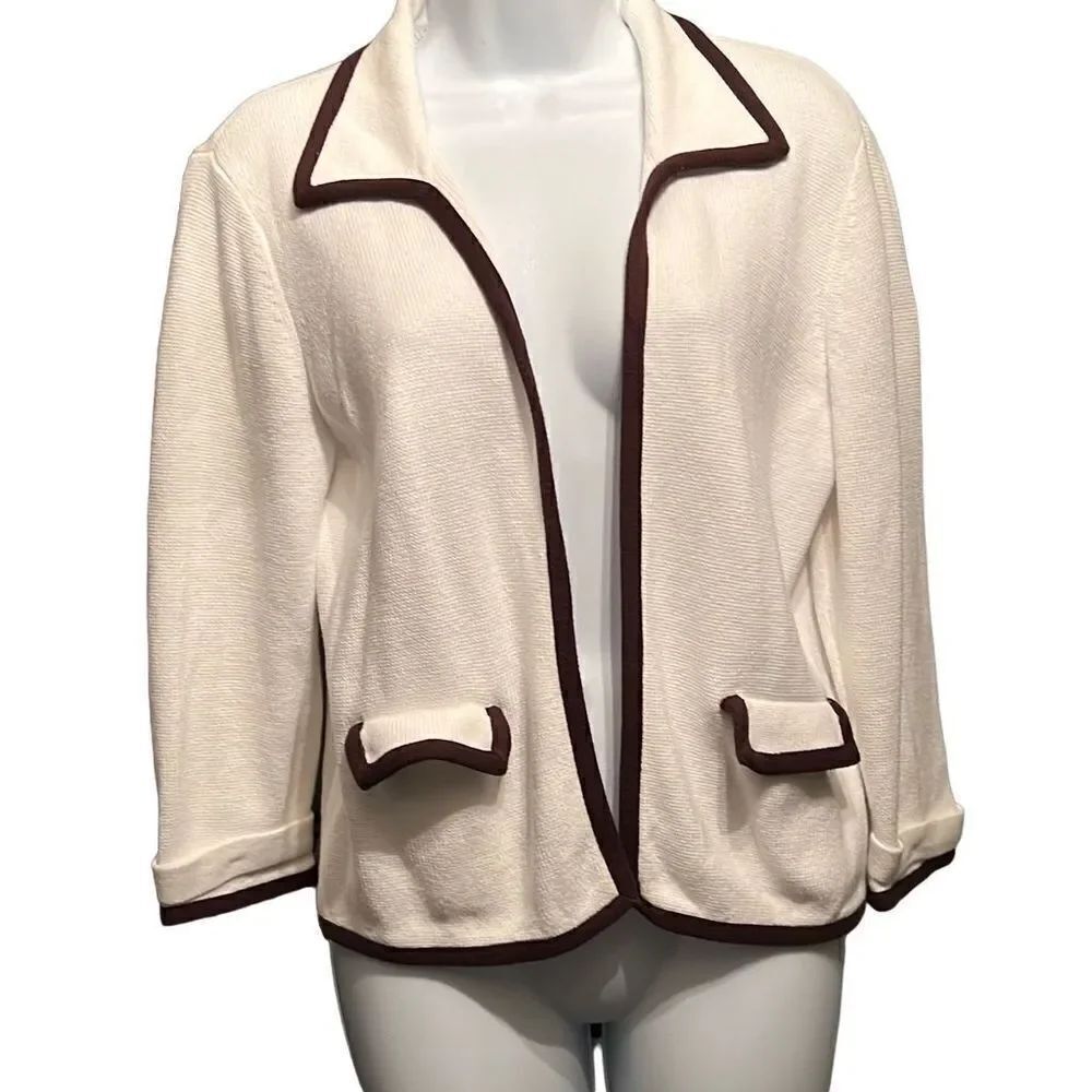 Talbots Open Front Cotton Cardigan Size M